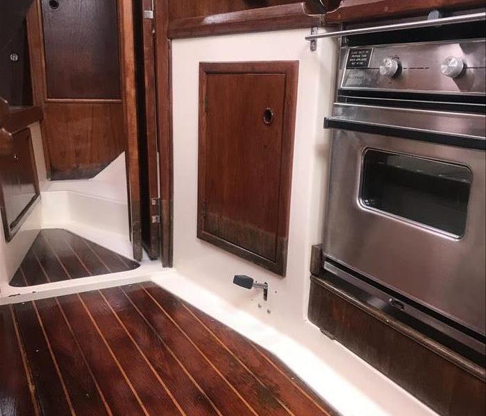 Photo of sailboat cabin following mold mitigation and cleaning